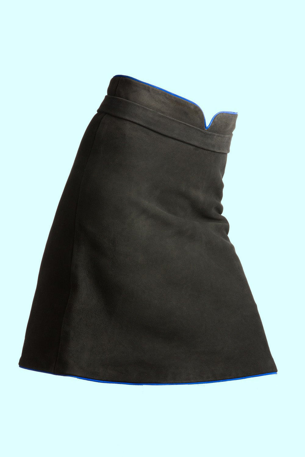 Produktbild Moderner Hirschlederrock mit raffiniertem Ausschnitt am Bund von FederRock