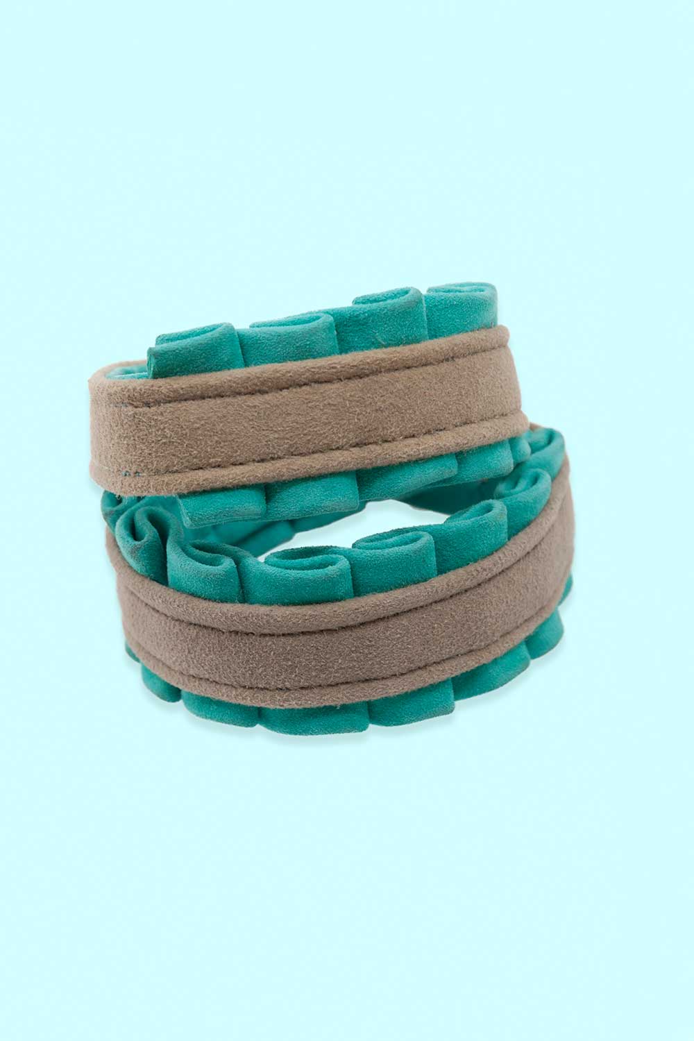 Produktbild Armband aus Leder mit Rüsche in mint von FederRock
