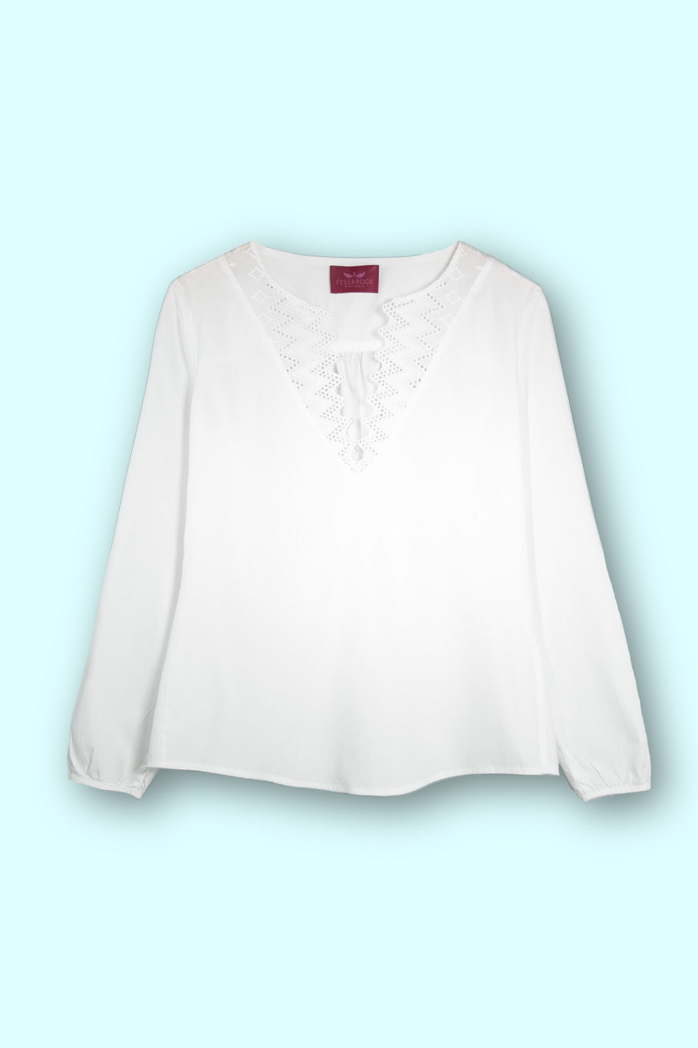 Produktbild Weiße Bluse mit Spitzenkragen von FederRock